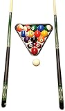 John West Billard Set - Kugeln + Triangel + 2 hochwertige Queues JW-2