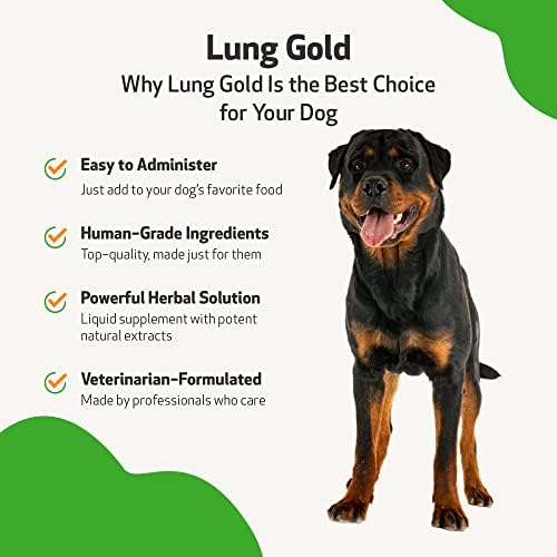 Pet Wellbeing Lung Gold for Dogs - Natural Breathing Support for Canines - 2 oz (59 ml)