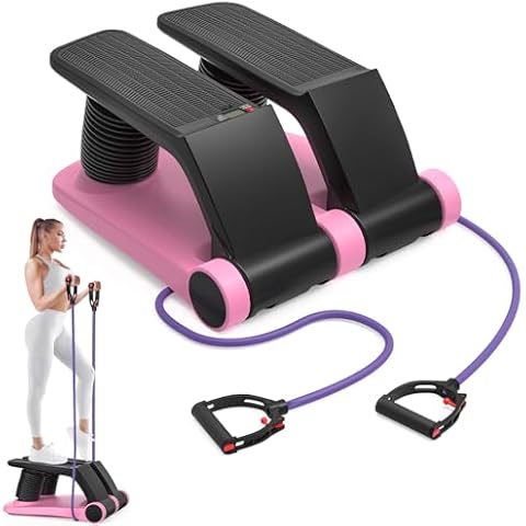 Steppers for Exercise at Home with Resistance Bands, Air Stair Climber Stepper Machine with 400LBS Weight Capacity Cover