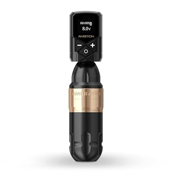 Ambition Shura Rotary Tattoo Gun with Kuark 2400mAh Wireless Tattoo Battery Kit, Advanced Stabilizing System Coreless Motor Tattoo Machine Pen for Professional Tattoo Artists