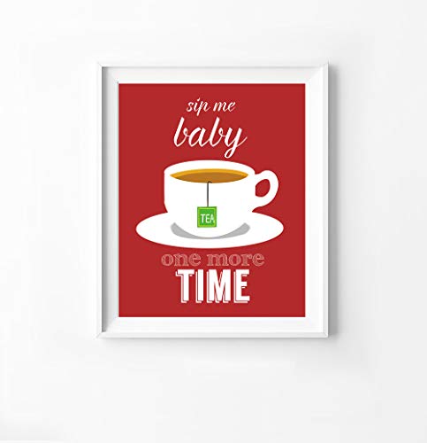 6 Set- Colorful Funny Kitchen Quote Art Print, Dessert Vegetables Tea with Motivational Saying Canvas Wall Art Printing For Kitchen Cofee Shop Decoration (Unframed,8