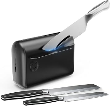 Electric Knife Sharpener, Professional Rechargeable Kitchen Knife Sharpener With Diamond Abrasives and Precision Angle Guides, Quick Sharpening for Straight Edge and Serrated Knives in Home & Kitchens