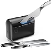 Electric Knife Sharpener, Professional Rechargeable Kitchen Knife Sharpener With Diamond Abrasives and Precision Angle Guides, Quick Sharpening for Straight Edge and Serrated Knives in Home & Kitchens