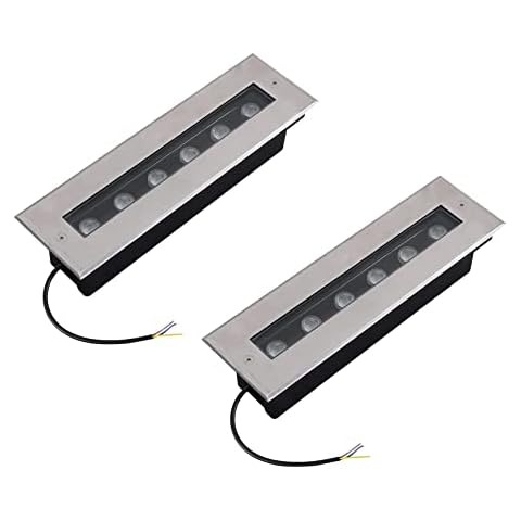 GOCuces Line Voltage LED Landscape Lights,Outdoor In-ground Lights110V 120V,Waterproof Garden Yard Lamp,High Brightness Lighting for Path,Corridor,Lawn,Pack of 2 (Warm White, 6W) Cover