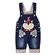 DEBAIJIA Baby Jungen Mädchen Denim Latzhose Kleinkind Hosenträger Jeans Overall Lächeln Waschbär Herstellergr.90 - Deutsche Gr.83/91