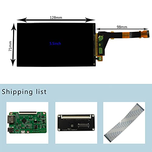 Image of VSDISPLAY 5.5'' 1440x2560 LCD Screen LS055R1SX04 with MIPI Controller Board | Fit for AR /VR /HMD /3D Printing 5.5'' Replacement Display Panel