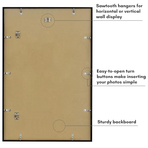 Image of Americanflat 20x30 Poster Frame with Polished Plexiglass - Streamline Collection - Thin Border Picture Frame for Wall Display - Hanging Hardware Included - Black