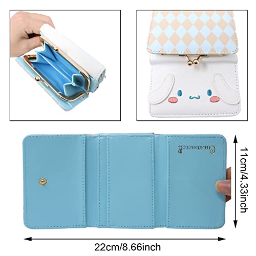 Honbay Fashion Cute Cartoon Wallet, Small Wallet, Women Ladies Short Wallet, Pu Leather Tri-Fold Wallet, Money Bag, Coin Cash Cards Pouch Purse, Kiss Lock Change Purse Clutch Purse #TOP2