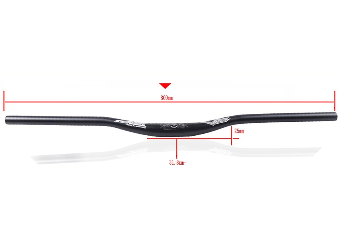 FukkeR 31.8mm MTB Riser Lenker extralanger Fahrradlenker 800mm Aluminiumlegierung Leichter sportlich und robust für Fahrrad City Bike Riser Bar Rise 