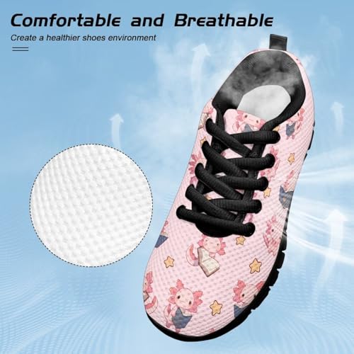 SYtrade Girls Lace Up Tennis Shoes Lightweight School Athletic Sneaker Black Sole4