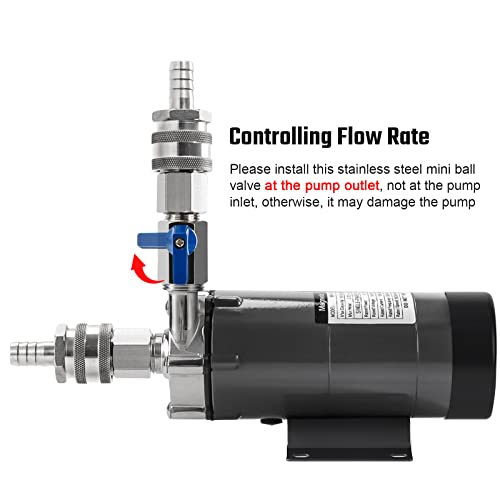 Hilangsan Wort Pump High Temp Brewing Pump Food Grade Pump Stainless Steel Head Brew Pump Homebrew Pump Magnetic Drive Pump Wort Transfer Pump With Inline Switch Mini Ball Valve Quick Disconnects #TOP5