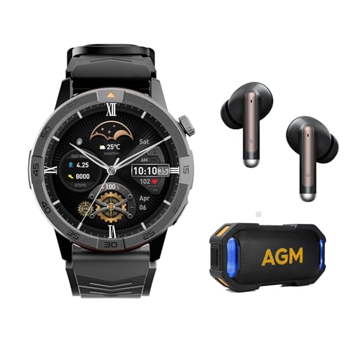AGM Legion Pro �~���^���[�K�i �X�}�[�g�E�H�b�` GPS���� �����n�} 1.43�C���` AMOLED���� Bluetooth�ʘb iOS/Android�Ή� 100��X�|�[�c���[�h 50m�h�� �ϏՌ� �����ԃo�b�e���[ �����E�S�������j�^��