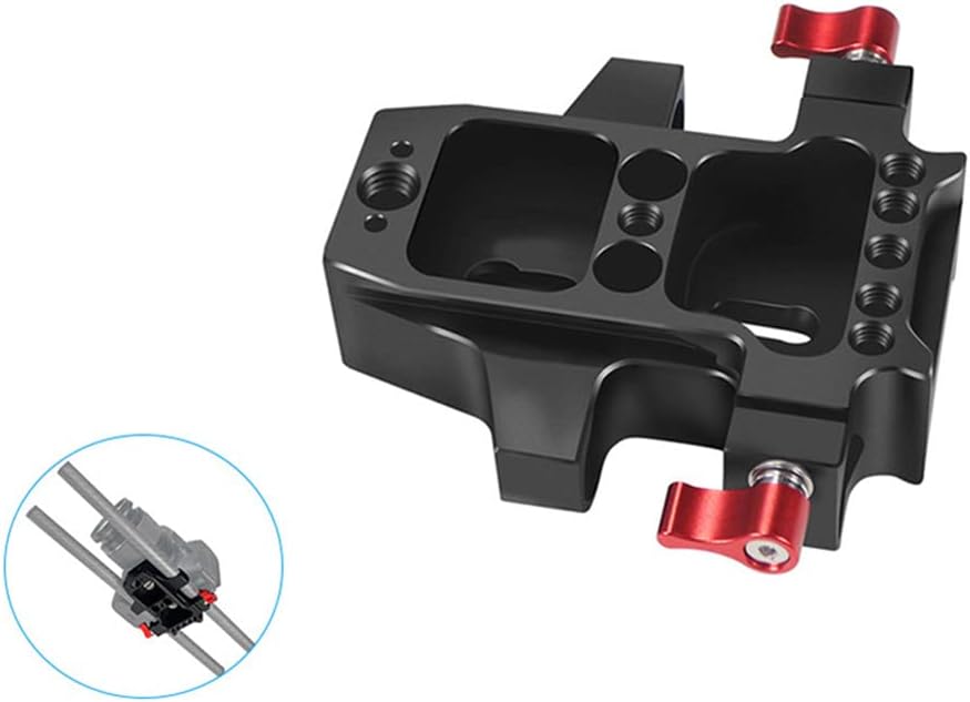 Baseplate Camera Base Plate Tripod Mounting Baseplate with Dual 15mm Rod Rail Clamp for Camera Cage