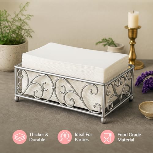 image for Prestee 200 Disposable Paper Hand Towels That Feel Like Linen Napkins,