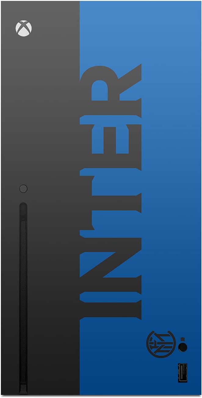 Head Case Designs Officially Licensed Inter Milan Blue and Black Full Logo Vinyl Sticker Gaming Skin Decal Cover Compatible With Xbox Series X Console and Controller Bundle