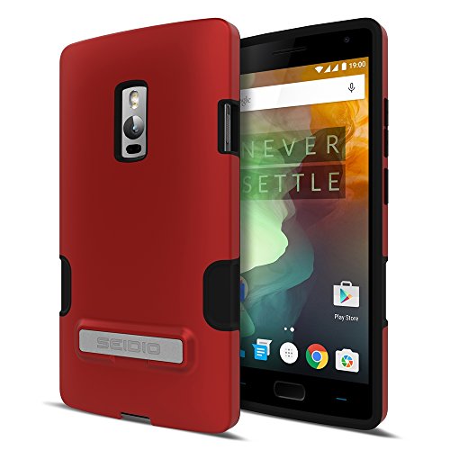 Seidio Dilex Pro With Metal Kickstand Case And Belt-Clip Holster Combo For Oneplus 2 - Carrier Packaging - Garnet Red #TOP3