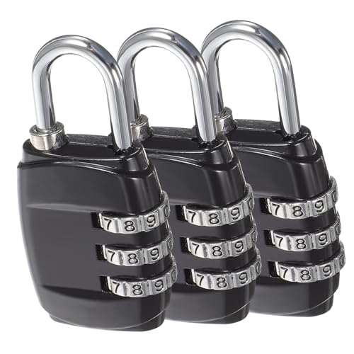 LIFKOME 3pcs Outdoor Combination Lock Zinc Alloy Mini Padlock for Luggage Trolley Gym Locker Security Code Locks for Backpacks Cabinets and Doors