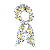 Cute Purse Scarf for Women Long Thin Satin Head Scarf Hair Neck Scarves for Fashion Accessory Lemon