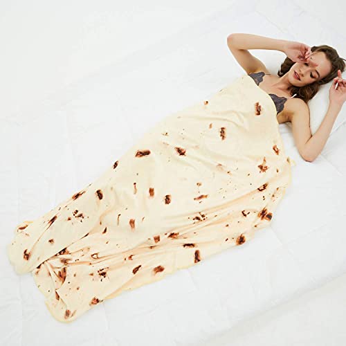 Burritos Wrap Blanket, Food Creations Tortilla Blanket, Novelty Food Throw Blanket For Kids (Yellow02, 60Inch) #TOP4