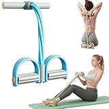 2026 Upgraded Pedal Resistance Band, 6/8 Tubes 80lbs High Tension Rope with Handle, Dual Phase Elastic Sit Up Exercise Equipment for Full Body Workout, Home Gym, Yoga, Stretching (Blue,8-Tube)