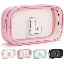 YOOLIFE Birthday Gift for Kids | Travel Makeup Bag for Girls | Pink Makeup Bag | Cosmetic Bags Gift for 7 8 9 10 11 12 Year Old Girls | Birthday Gifts Graduation Gifts Preppy Stuff Initial L