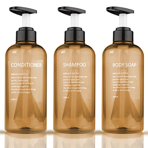 Botes para Gel y Champu 500 ml Dispensador Gel y champu Ducha 3pcs Botellas Segbeauty dispensador de Bomba Recargable Contenedor de Loción de Plástico para Gel de Ducha, Viajes, Hoteles (Amarillo)