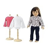 18 Inch Doll Clothes | Blue Stretch Skinny Jeans with 3 Soft, Long Sleeved T-Shirts Basics Value Outfit | Fits American Girl Dolls