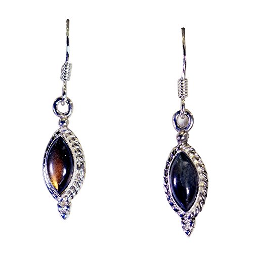 Pendants d'oreilles labradorite naturelle et argent 925 fait main