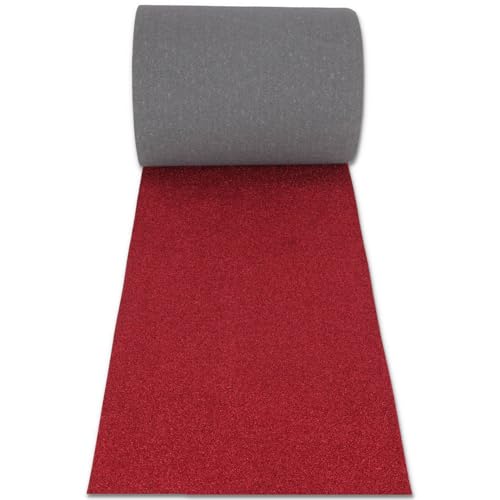 Tappeto corsia passatoia resinata Taglio a Vivo Lurex Red Carpet Tappeto Cucina, Passatoia Corridoio, Luminoso, Tappeto Natale - 340 cm.