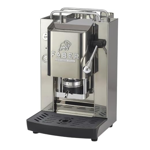 FABER COFFEE MACHINES Pro 3.0 Inox | Kaffeemaschine ESE 44 mm aus Stahl mit Magnetventil, herausnehmbarem Padhalter und Glaskanister (Glossy)