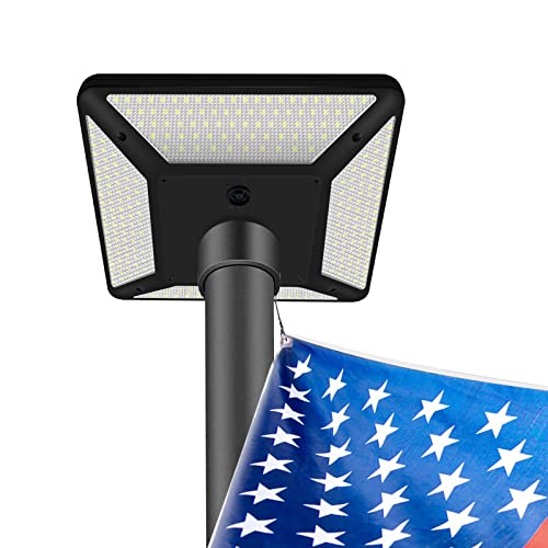 RAYSLIT Flag Pole Light Solar Powered Solar Flagpoles Light 320 Brightest LED American Flag Lights Fits 15-40ft Flag Poles Outdoor Dusk to Dawn Waterproof Flagpole Solar