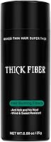 THICK FIBER Hair Fibers for Thinning Hair & Bald Spots (MEDIUM BROWN) - 25g Bottle - Conceals Hair Loss in Seconds -...