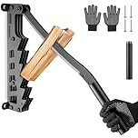 Wall Mounted Kindling Splitter, Heavy Duty Manual Wood Splitter with Long and Short Handles for Indoor & Outdoor Use,Carbon Steel Blade, Lever-Action Design