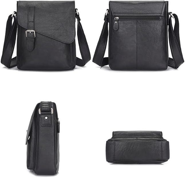 Shoulder Bag Crossbody Man Top-grain Leather Crazy Horse Men's Retro Fashion