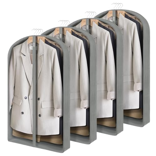 Zilink 40" Suit Bags for Closet Storage Clear Mink Coat