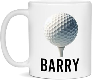 Barry Ceramic Coffee Mug - White 11oz, Golf Lover