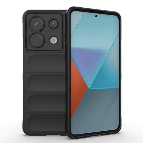 BORYA Funda para Xiaomi Poco M6 Pro 4G, Antigolpes Premium Suave Silicona TPU Bumper Carcasa, Anticaída Diseño de Bolsas Aire Estuche, Delgada Duradero Caso, Negro