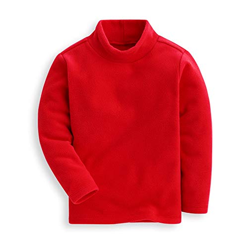 Mud Kingdom Petits Garçons Rouge Tops Col Roulé en Polaire Doux 5 Ans Hiver Cover