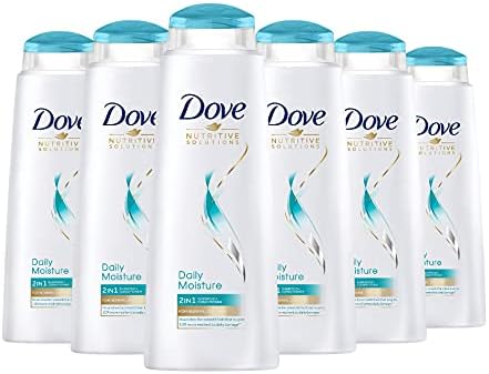 Dove Nutritive Solutions Daily Moisture 2 in 1 shampoo and conditioner that leaves hair silky smooth Shampoo + Conditioner for dry, damaged hair 400 ml pack of 6