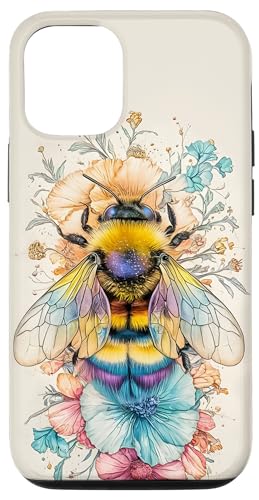 iPhone 14 Cute Bee And Wildflowers Art Case