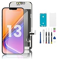 Hoonyer iPhone 13 Display Ersatz Set, LCD Bildschirm mit Rahmen & Digitizer, inkl. Reparatur-Werkzeug, wasserdichtem Kleber & gehärtetem Displayschutz – für iPhone 13 (6,1 Zoll)