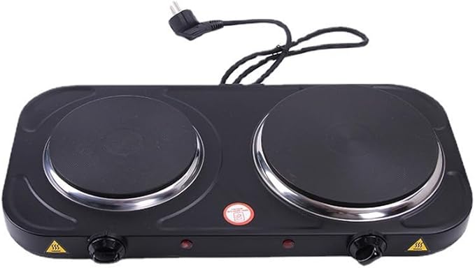 Estufa Eléctrica de 2 Puestos, 110V, Control de 5 Velocidades