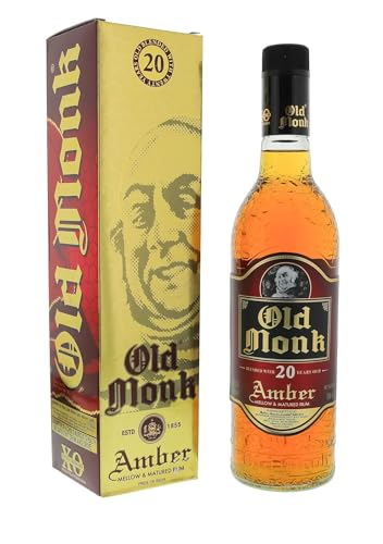 Old Monk Amber 20 Years Old Rum 42,8% Vol. 0,75L in Geschenkbox | Premium Indian Rum | 20 Jahre...