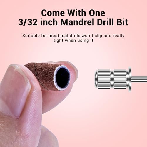 Image of MelodySusie 100 Pcs Professional Sanding Bands Nail Manicure 180 Grit File Sand Piece Set For Nail Drill Bits