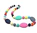 Maberry Baby Silicone Teething Necklace Nursing Chewable Beads Teether for Mom to Wear, Also Autism Toys - BPA Free (Rainbow A)