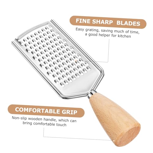 Rallador de cocina con mango de madera y acero inoxidable miniatura 4