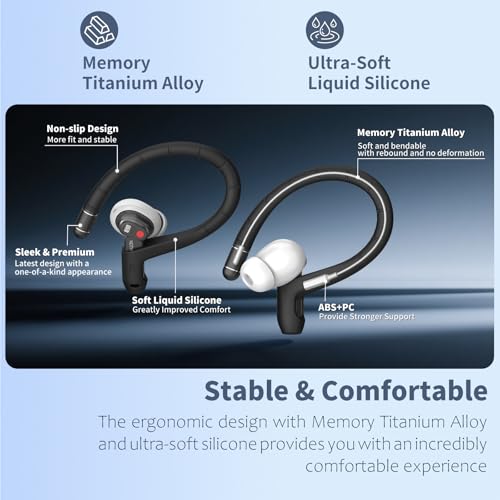 Image of Anti-Slip Ear Hooks for Nothing Ear 3 Earbuds (2025), Comfortable Fit | Sports Anti-Loss | Soft Memory Titanium Alloy Ear Hooks Compatible for Nothing Ear (3) Wireless Earbuds with Lanyard (Black)