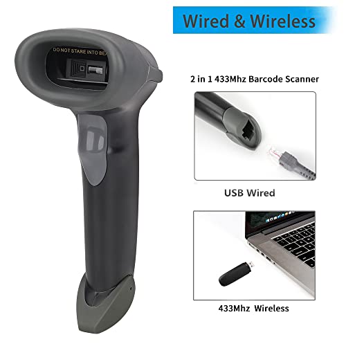 328 Feet Distance 1D Ccd Wireless Bar Code Scanner For For Pc Computers, Unideeply 2 In 1 (433Mhz Wireless & Usb Wired) Automatic Barcode Reader Handheld Usb Receiver For Store Supermarket, Warehouse #TOP7