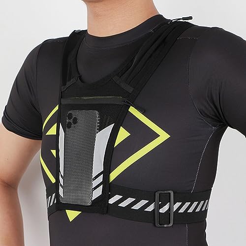 Foto von Laufweste Telefonhalter, Brust-Telefonhalter, reflektierende Laufweste, Laufweste für Laufen, Fitnessstudio, Radfahren, Männer & Frauen