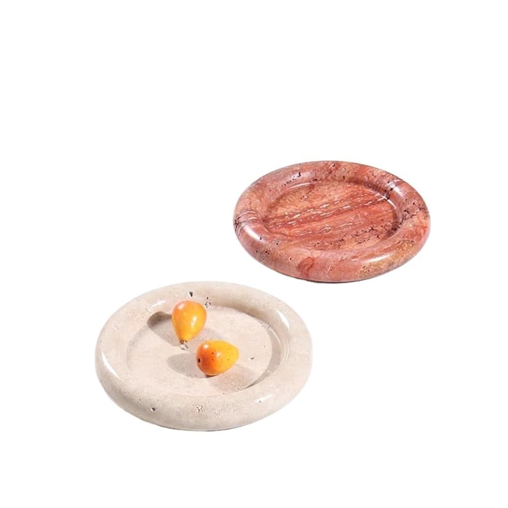 LIANXIBAG Natural Marble Round Tray For Bathroom Kitchen Dresser Vanity Decorative Trinket Dish For Perfume Key Jewelry Ring Candle(Green)